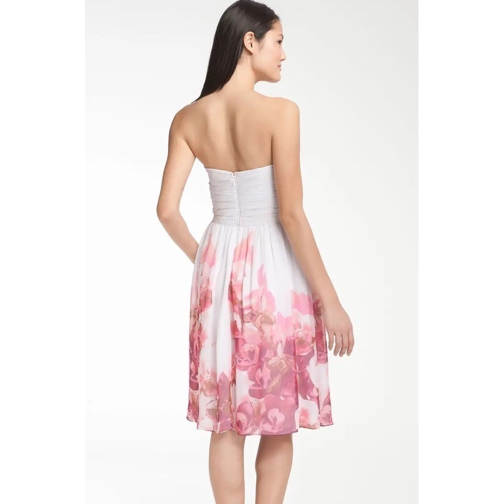 Monique Lhuillier Bridesmaids Chiffon floral Dress - Picture 3 of 9